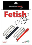 Fetish Play Leather Lead-Red