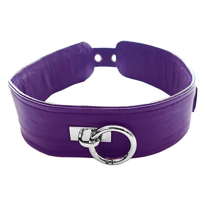 Rouge Leather Plain Collar-Purple