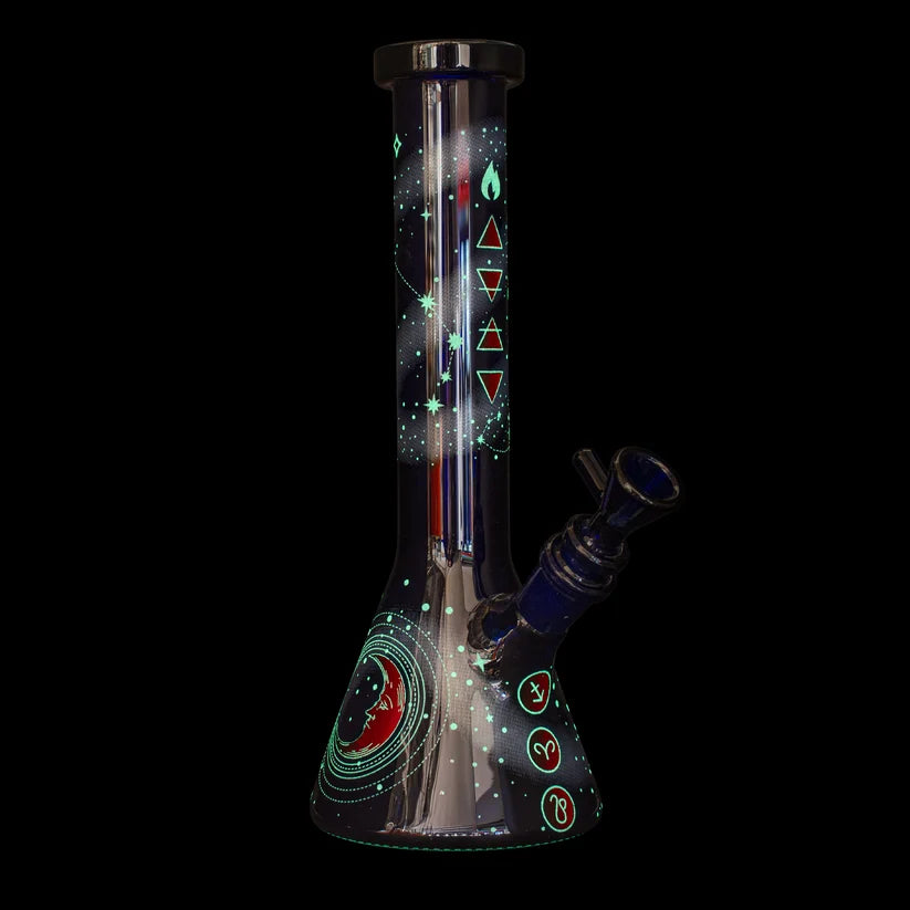 Red Eye Glass: 10" Astro Elements (Fire - Glow in the Dark)