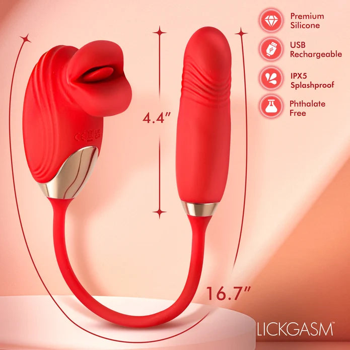 Lickgasm Bliss Kiss Thrusting Vibrator