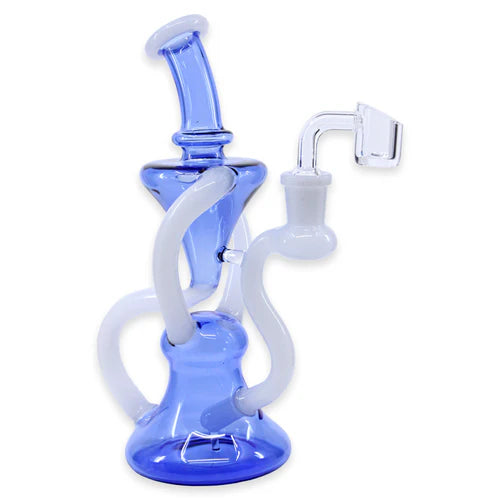 Plain Jane: 8" Hourglass Dual Recycler (Blue/White)