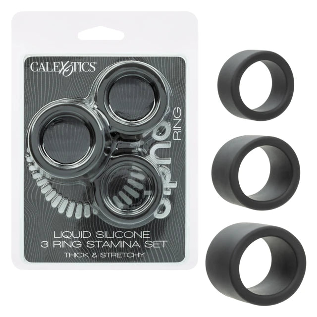Alpha Liquid Silicone 3 Ring Stamina Set