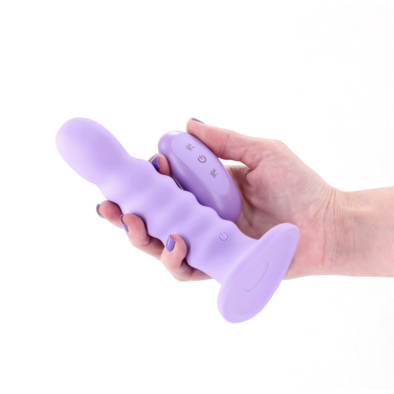 Colours Ribbed 6" Vibrating Dildo - Purple