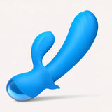 BANG! Flexible Thick Silicone Rabbit Vibrator - Blue