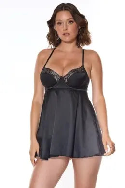 Babydoll & Thong - Black