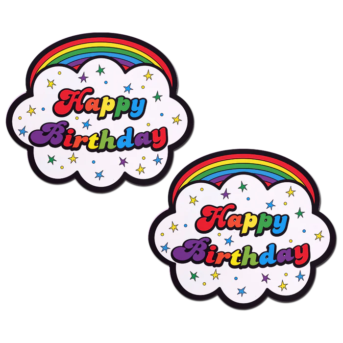 Pasties: Rainbow 'Happy Birthday' Cloud