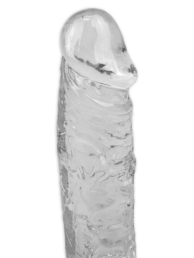 CrystalPro Cocks Dildo with Balls-Clear 8"