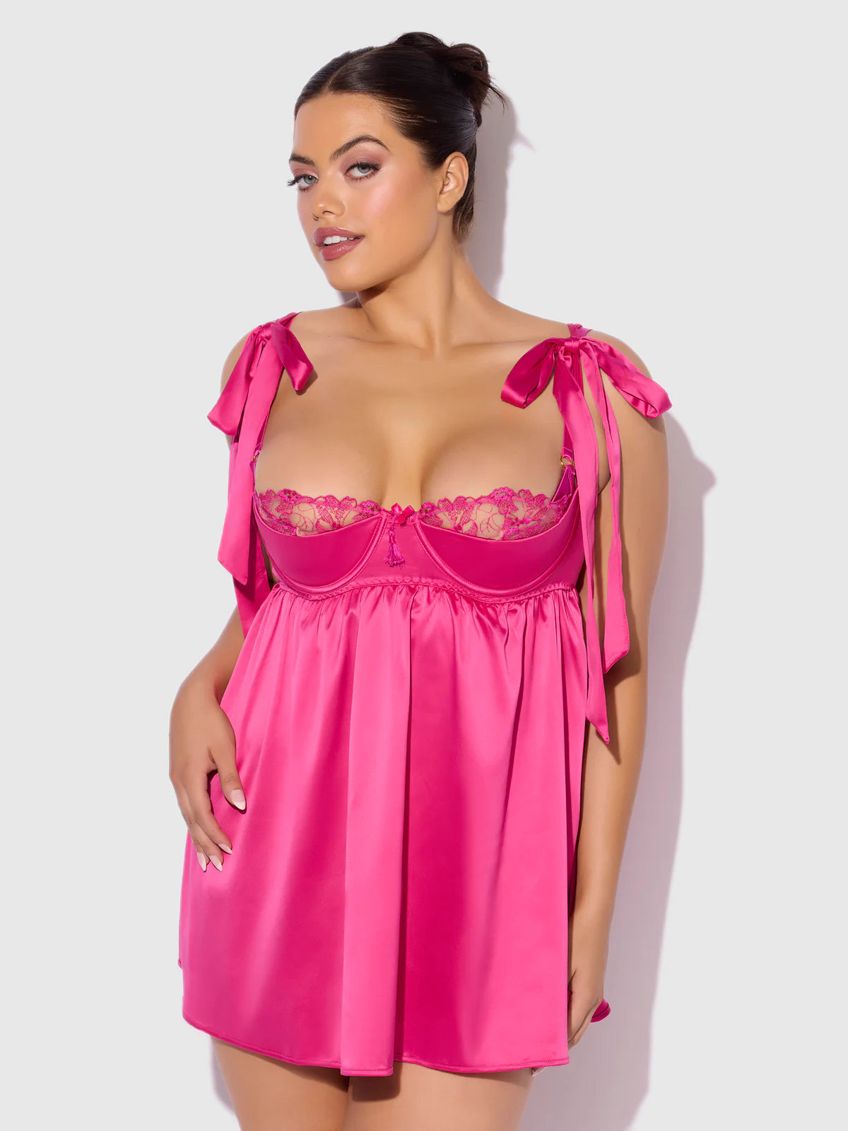 Brigeta Satin Open Cup Babydoll