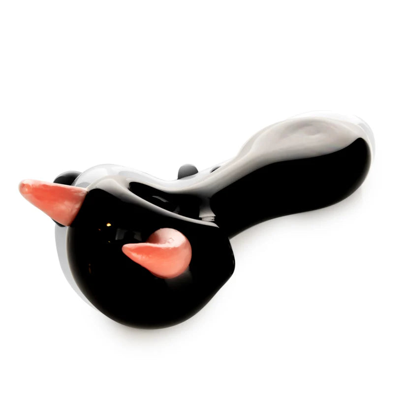 Red Eye Glass: 4.5" Pink Horns w/ Flat Mouth