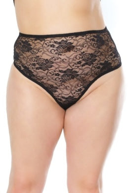 High Waisted Lace Thong