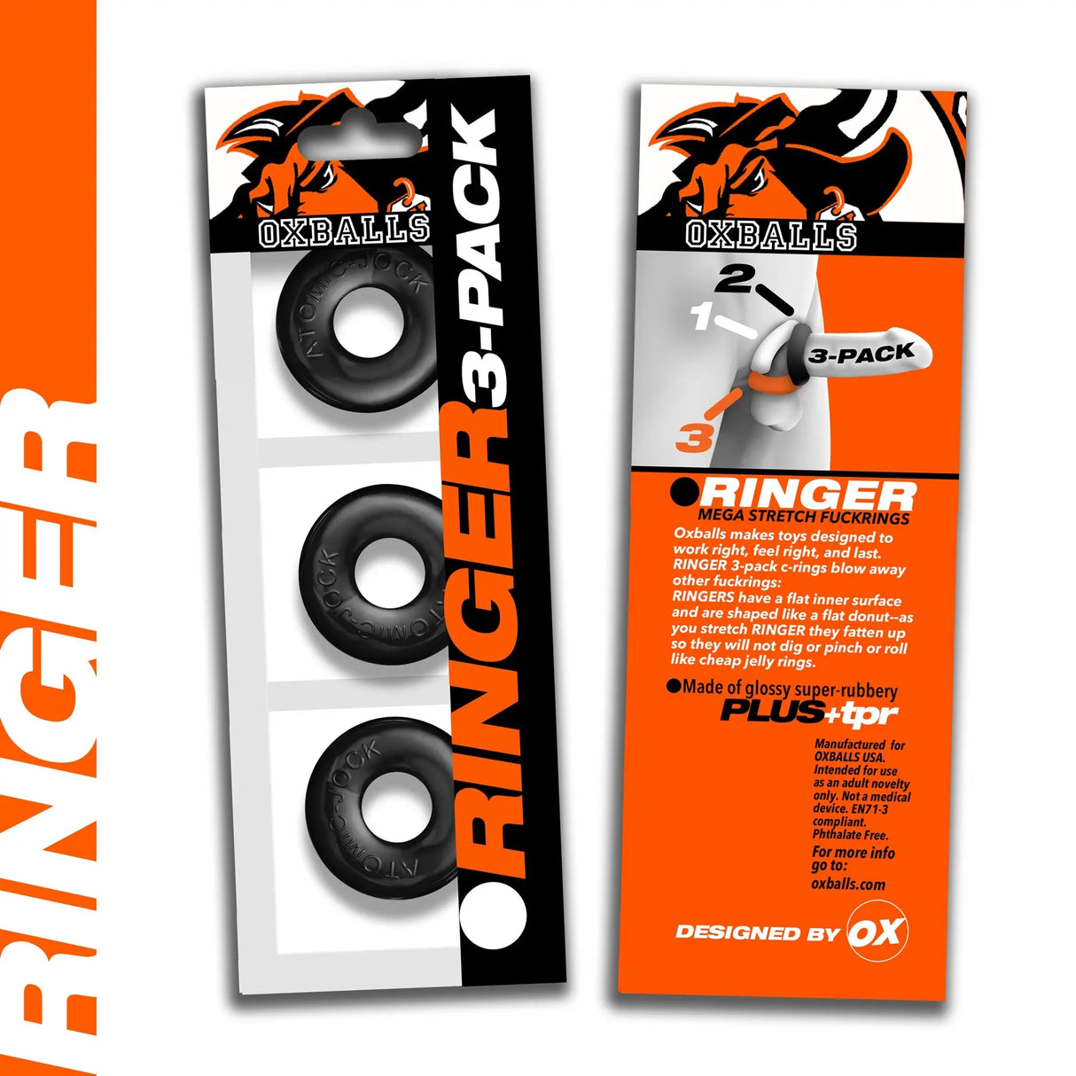 Oxballs Ringer 3pk - Black
