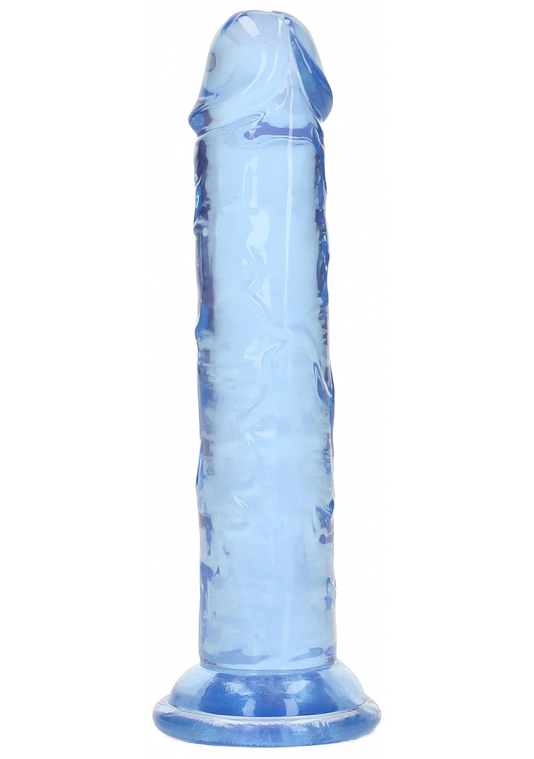 RealRock Crystal Clear 5" Dildo - Blue