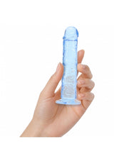 RealRock Crystal Clear 5" Dildo - Blue