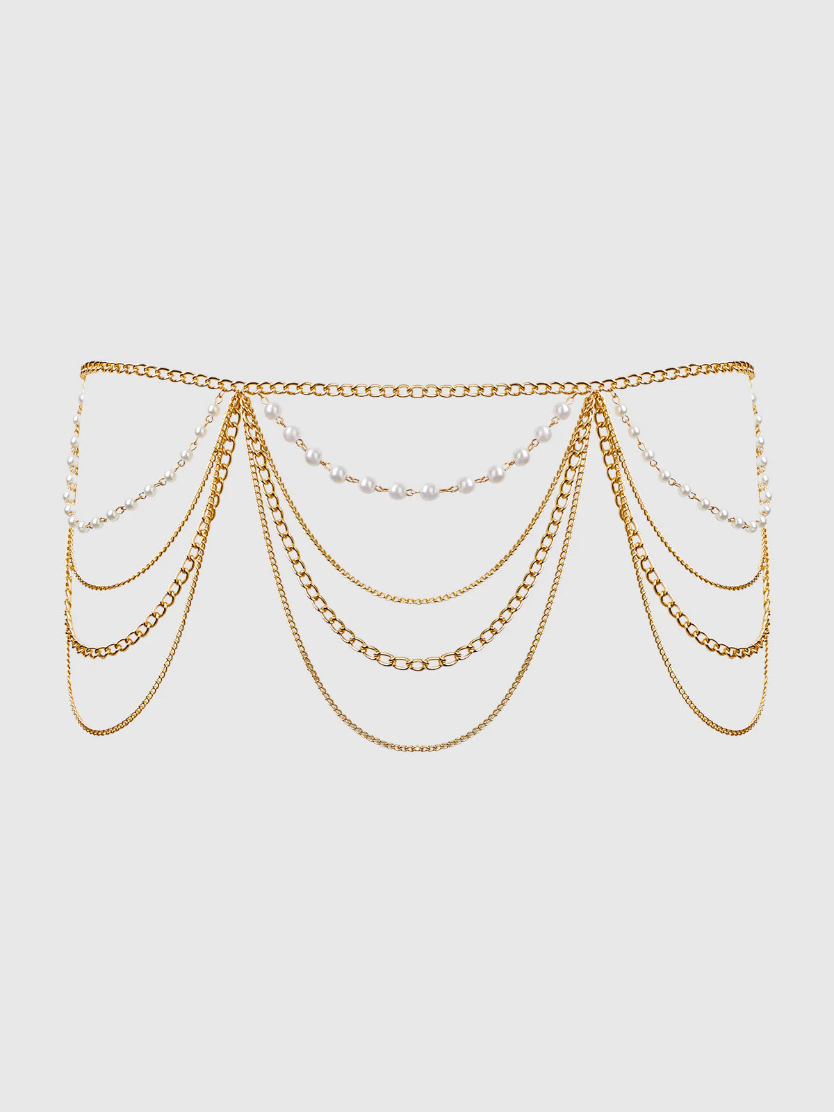 Pearl & Chain Draped Garter