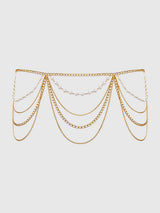Pearl & Chain Draped Garter