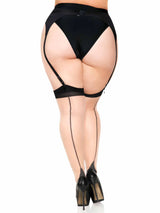 Contrast Cuban Heel Backseam Thigh High