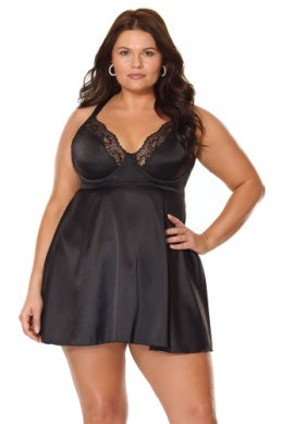 Babydoll & Thong - Black