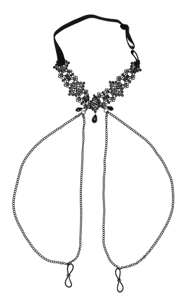 Sex & Mischief Lace Collar with Nipple Ties