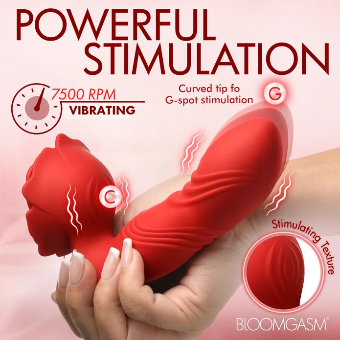 Bloomgasm Rose Thrust Thrusting Silicone Vibrator
