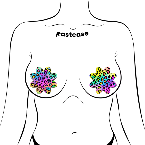 Pasties: Rainbow Cheetah Leopard Petal