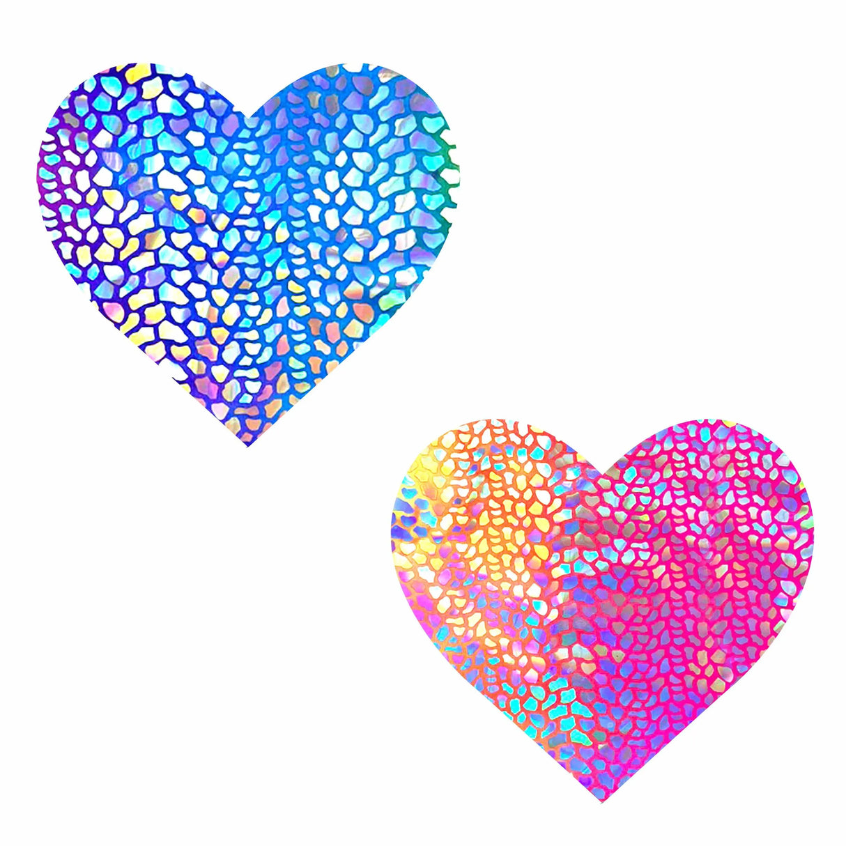Pasties: Rainbow Dino Holo Heart