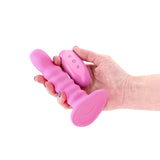 Colours Ribbed 5" Vibrating Dildo - Pink