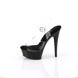Shoe: 6" Excite Strappy Black/Clear
