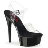 Shoe: 6" Excite Strappy Black/Clear