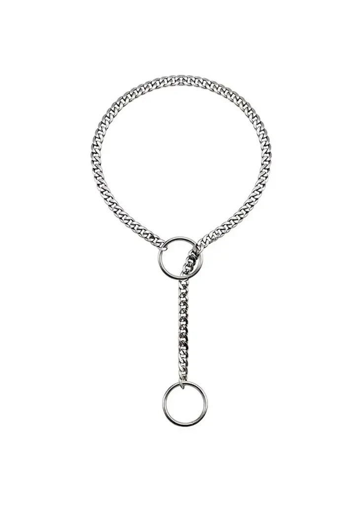 O Ring Slip Choke Chain - Silver