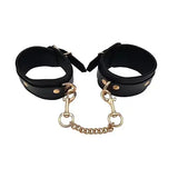 Rouge Leather Ankle Cuffs w/Gold Accent