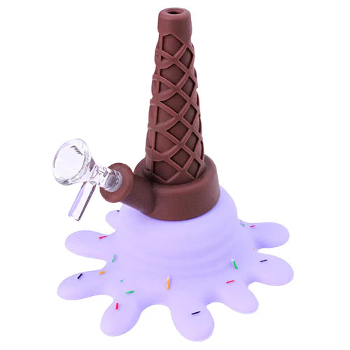6" Upside Down Silicone Ice Cream Cone (Purple)