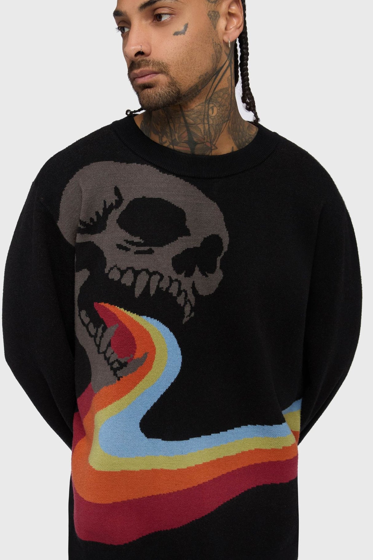 VNTGOTH Jacquard Sweater