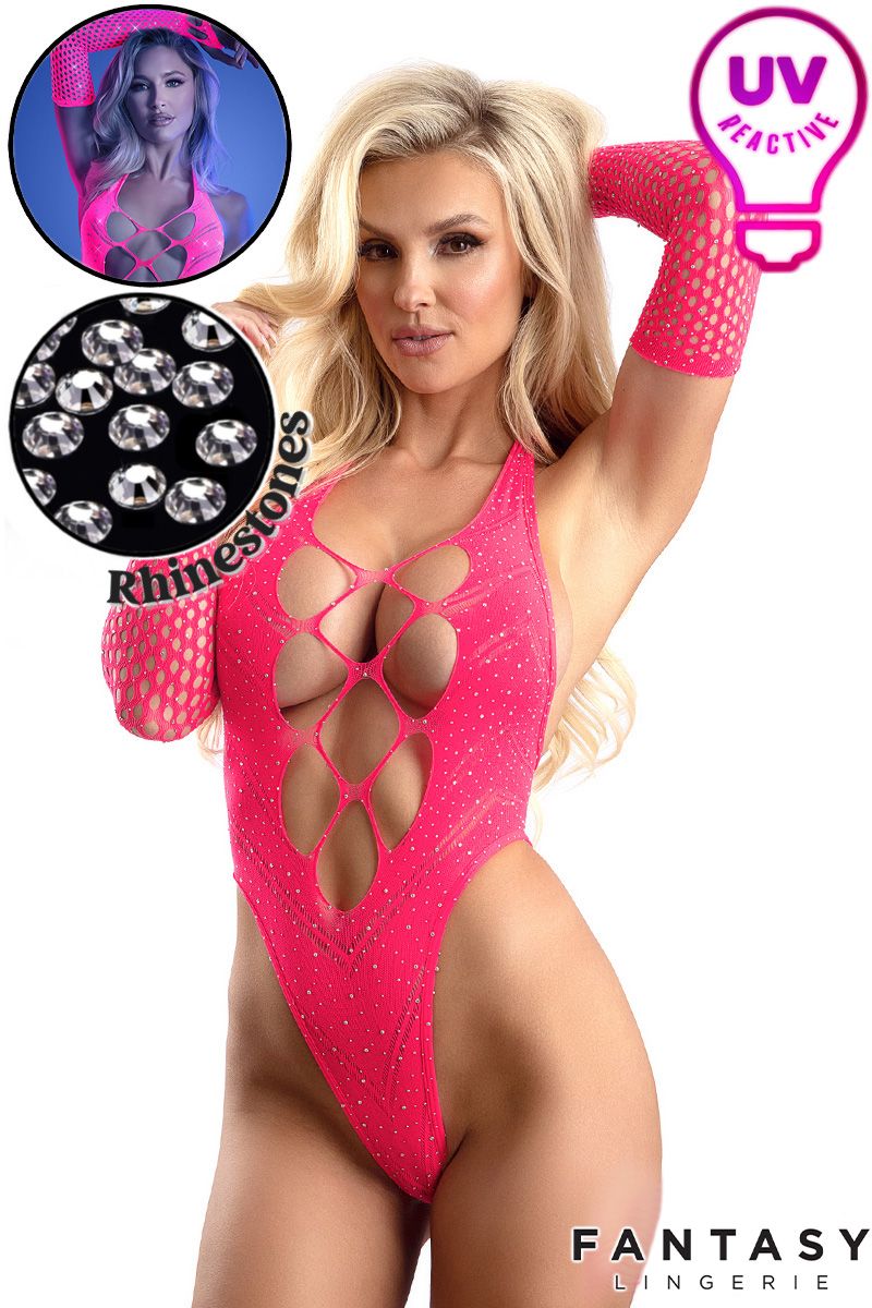 Flashback Rhinestones Teddy with Gloves- Pink