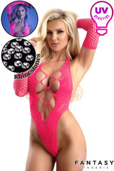 Flashback Rhinestones Teddy with Gloves- Pink