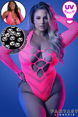 Flashback Rhinestones Teddy with Gloves- Pink