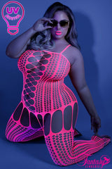 Hypnotic Criss-Cross Catsuit-Neon Pink