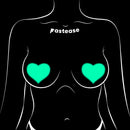 Pasties: Love Glow in the Dark Neon Heart-Turquoise