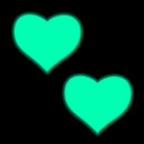 Pasties: Love Glow in the Dark Neon Heart-Turquoise