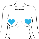 Pasties: Love Glow in the Dark Neon Heart-Turquoise