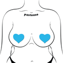 Pasties: Love Glow in the Dark Neon Heart-Turquoise