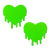 Pasties: Melty Heart Neon Green