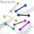 Tongue: Titanium Straight Barbell Rainbow