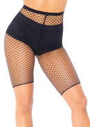 Plus Troublemaker Fishnet Biker Shorts- Black