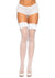 Violet Fishnet Thigh High Stockings- White One Size