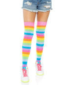 Leigh Rainbow Thigh High Stockings- One Size