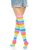 Leigh Rainbow Thigh High Stockings- One Size