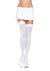 Plus Luna Thigh High Stockings- White