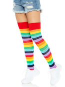 Cherry Rainbow Thigh High Socks- One Size