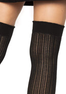 Angie Rib Knit Knee Socks- One Size Black