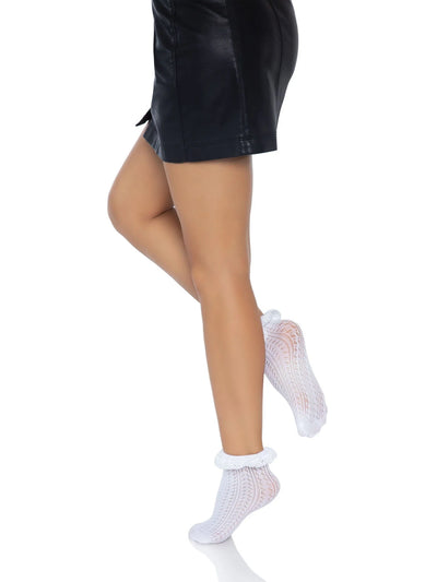 Riley Crochet Anklets-White
